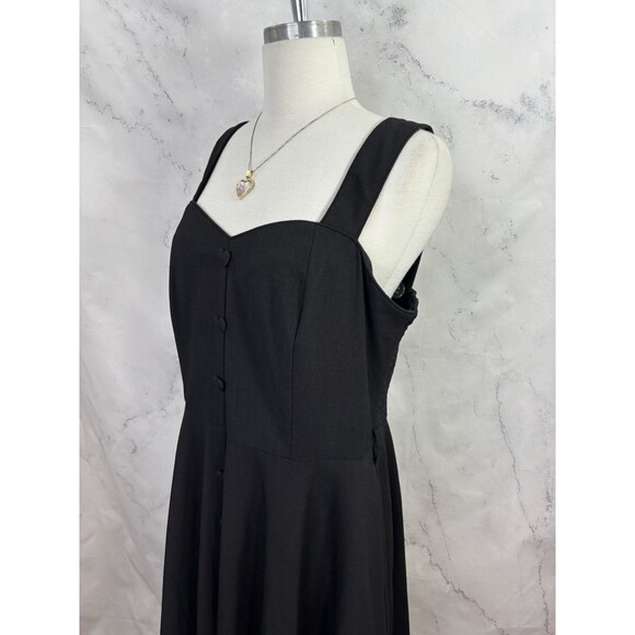 Vtg 50s Voodoo Vixen Black Swing Flare Dress XL Pin up Retro Heart Button goth - Picture 12 of 16
